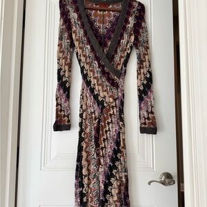 Missoni Purple and Black Long Sleeve Dress